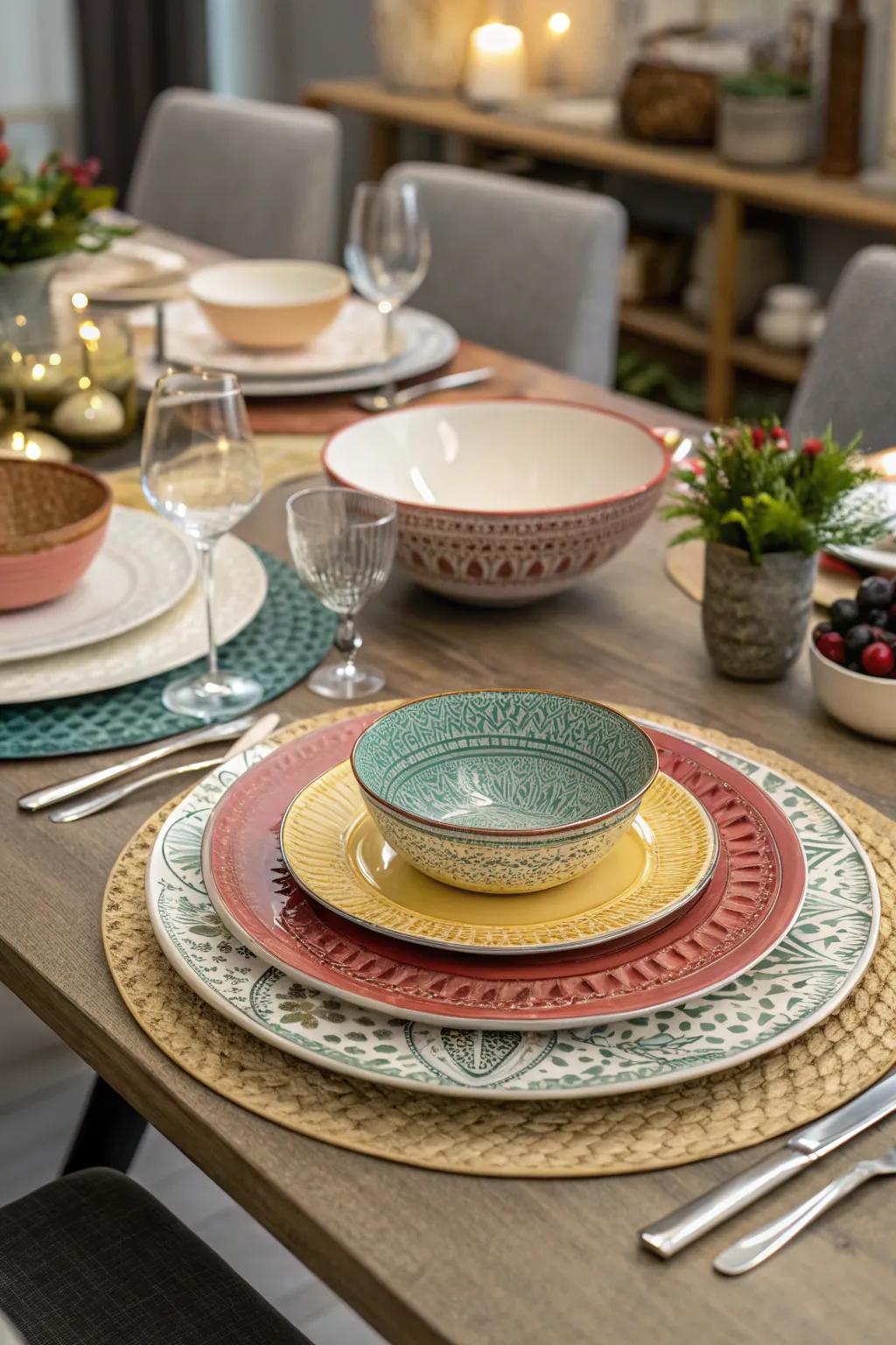 Create a captivating table with layered elegance.