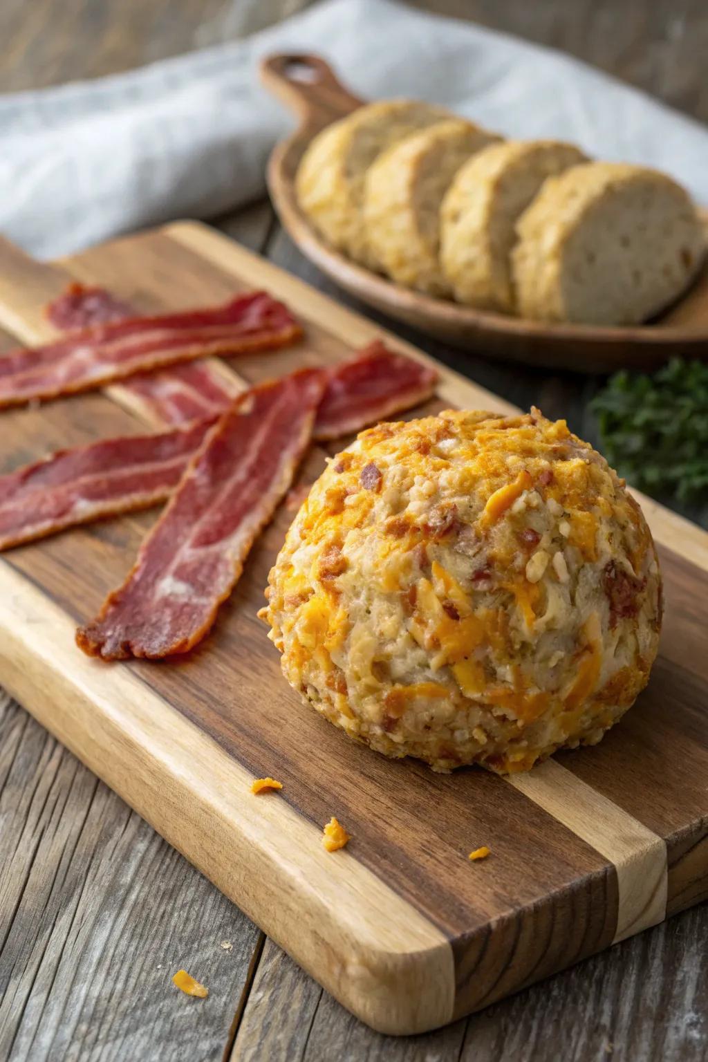 Smoky bacon and cheddar cheese ball delight.