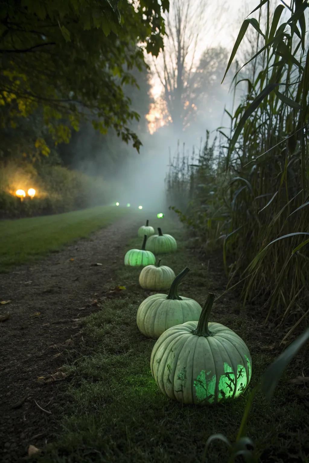 Spooky glow-in-the-dark pumpkins for nighttime allure.
