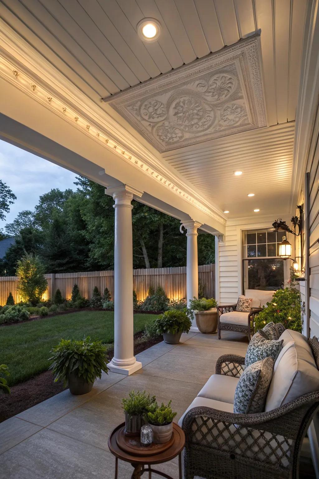 Decorative molding on vinyl ceilings adds elegance and sophistication.