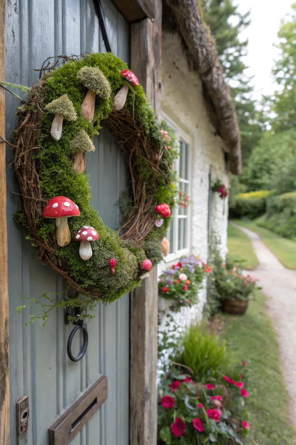 A wreath that enchants with woodland whimsy.