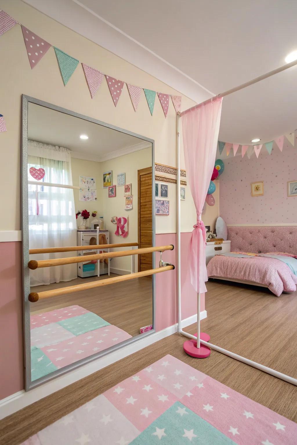 A dance corner inspires creativity and passion.