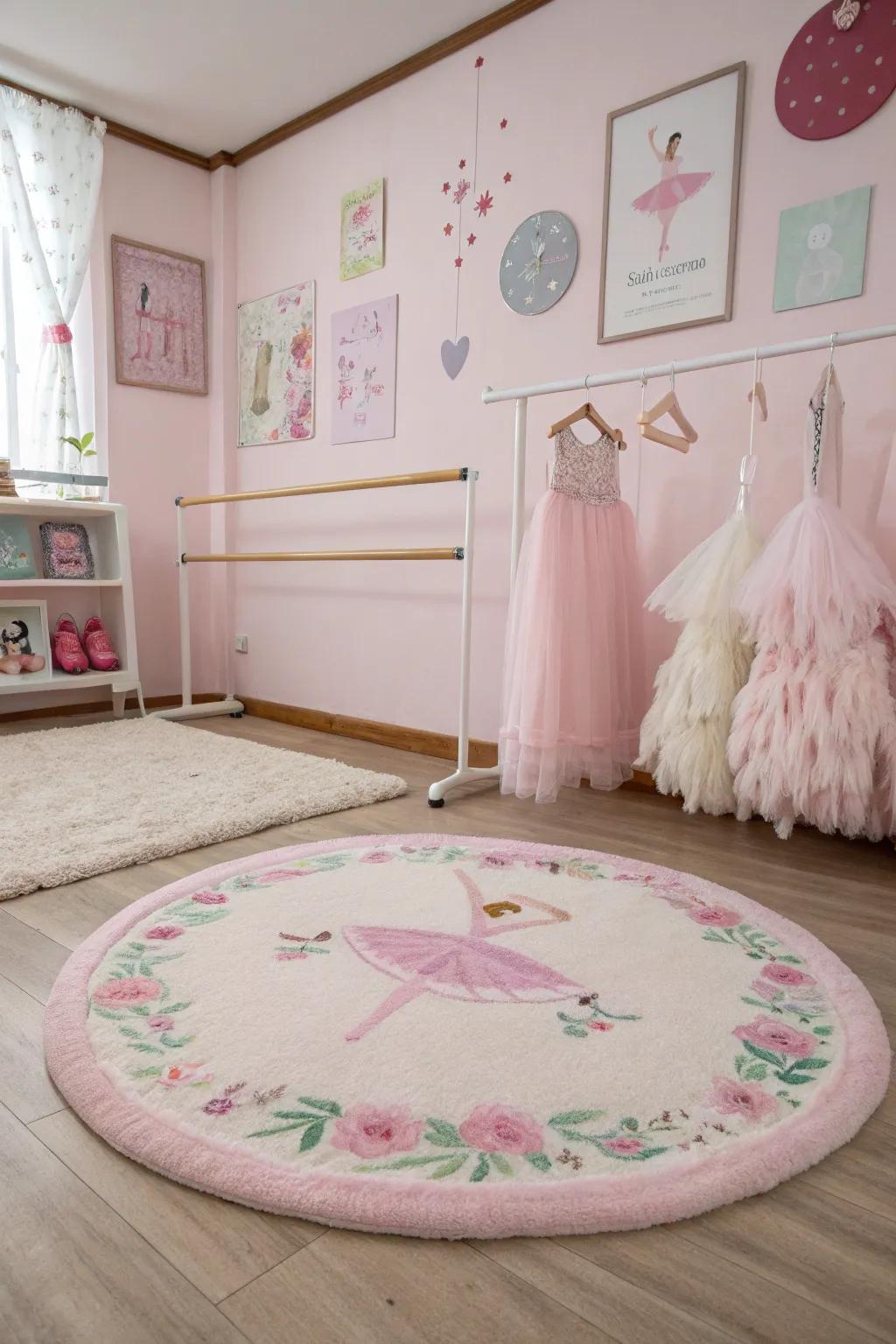 A soft rug adds warmth and comfort to the space.