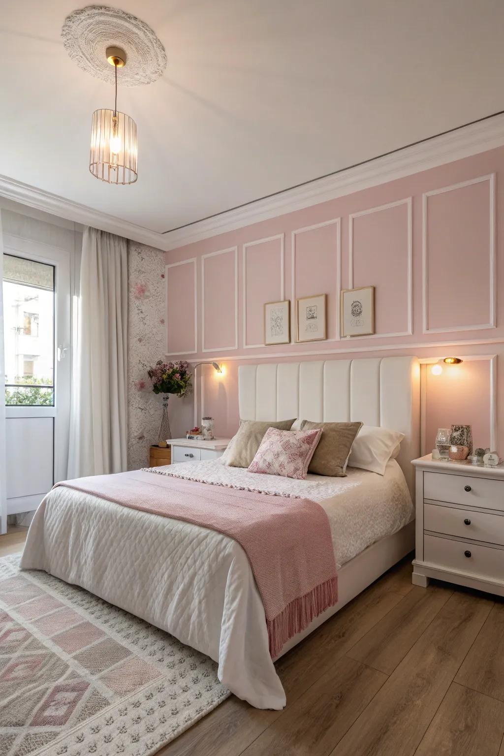 Soft pastels create a soothing backdrop for a ballerina-themed room.