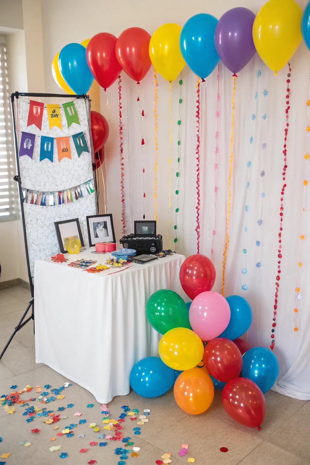Balloons bring color and festivity to your photo booth.