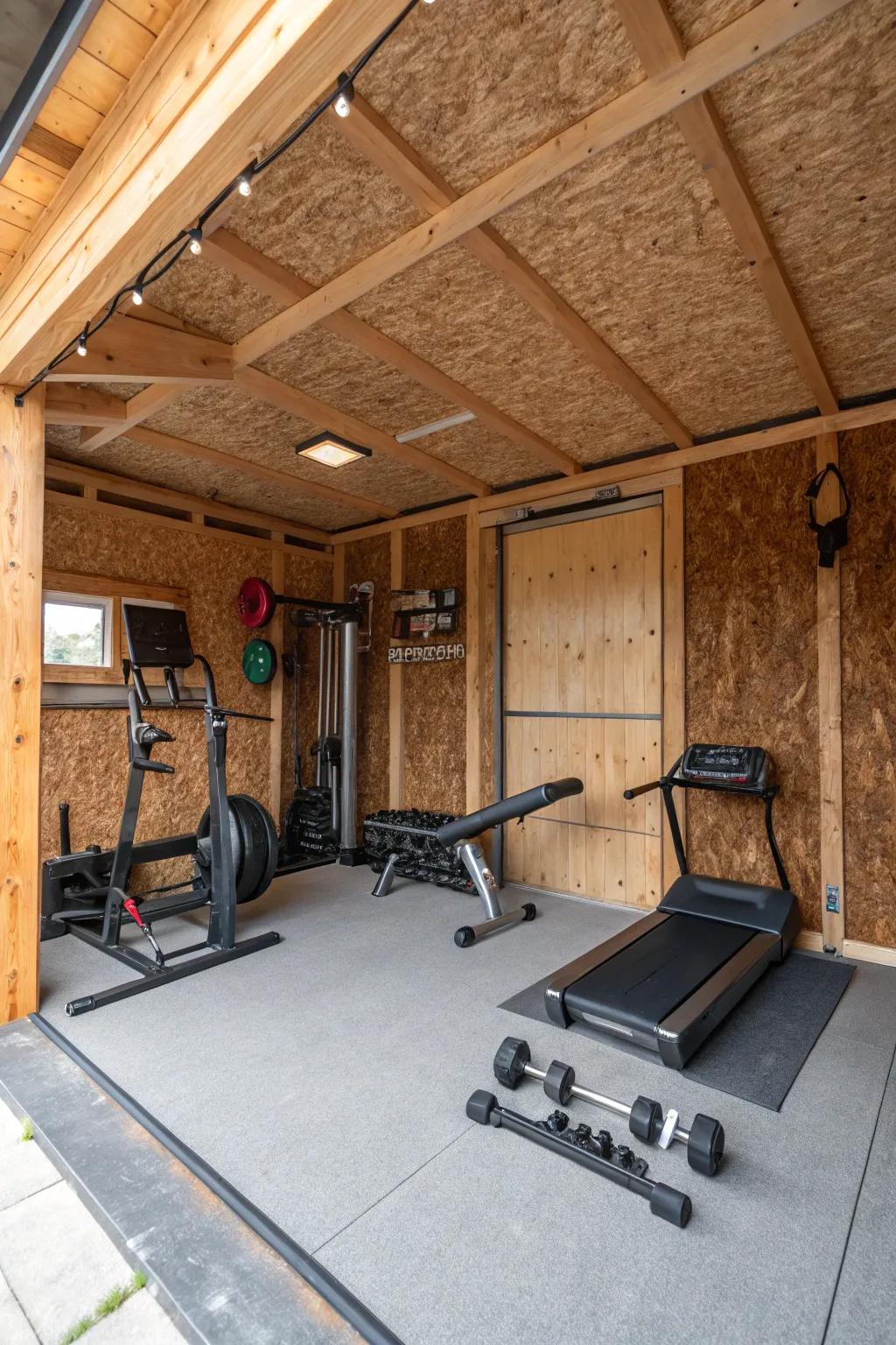 Brown walls add warmth and a natural touch to your gym.
