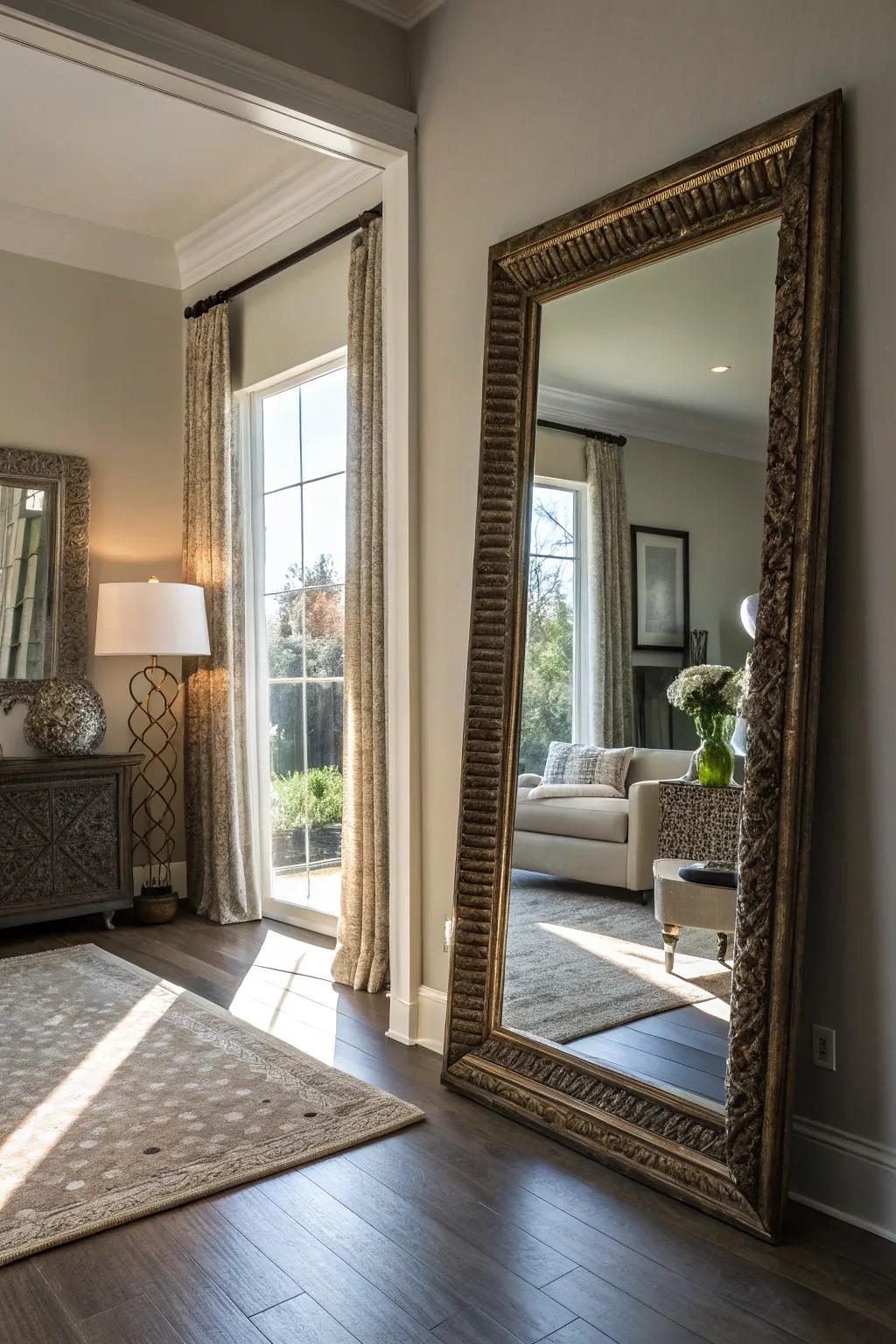 Mirrors reflect light to brighten up winter interiors