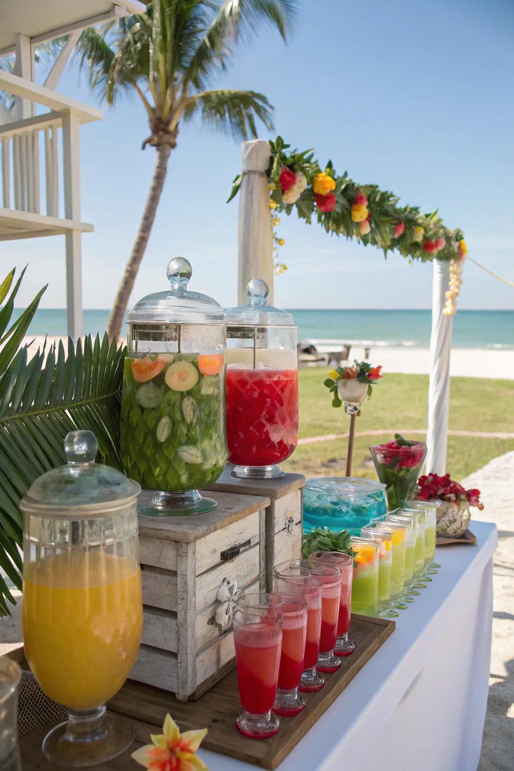 A refreshing drink station keeps guests hydrated and happy.