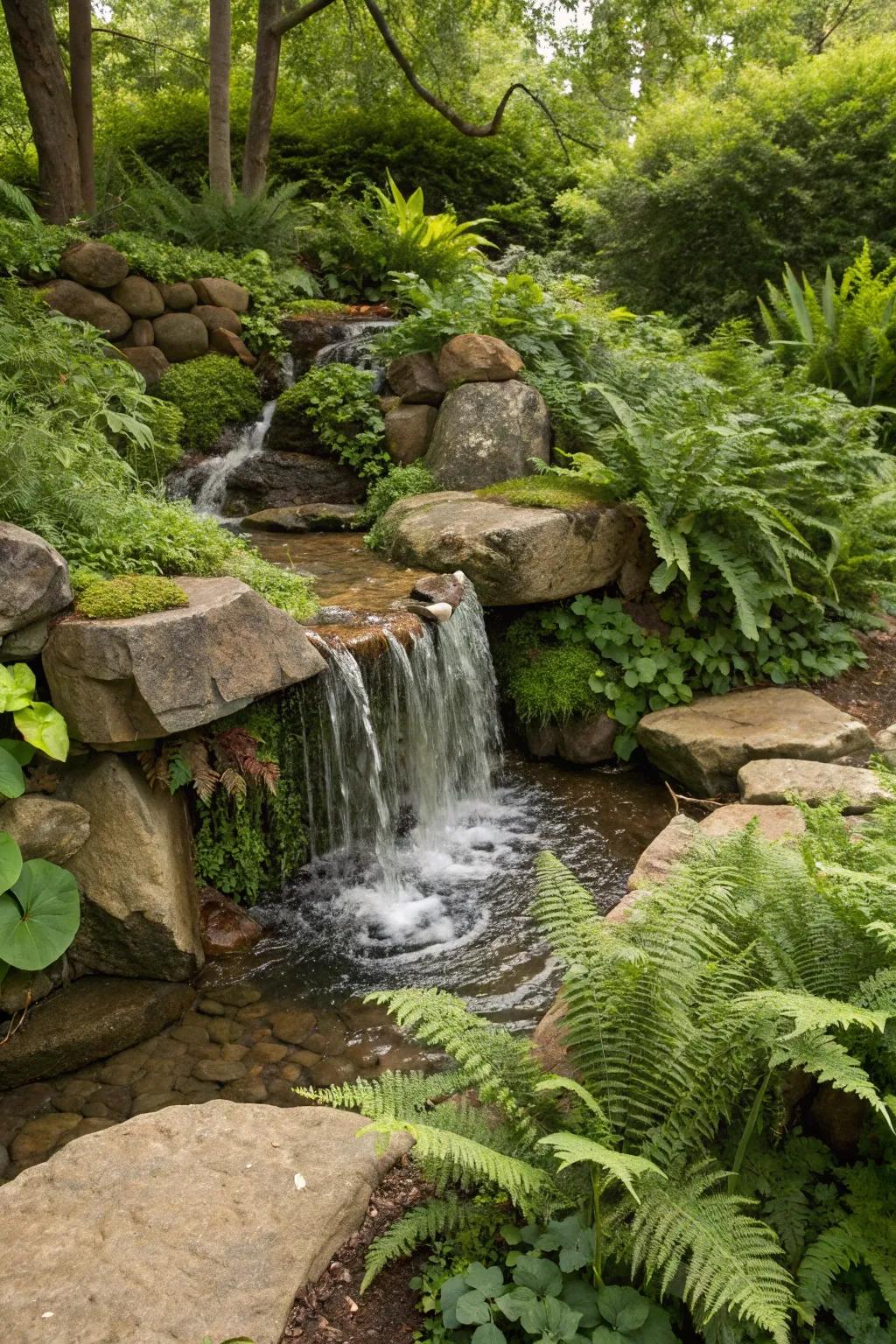 Create tranquility with the gentle sound of a mini waterfall.