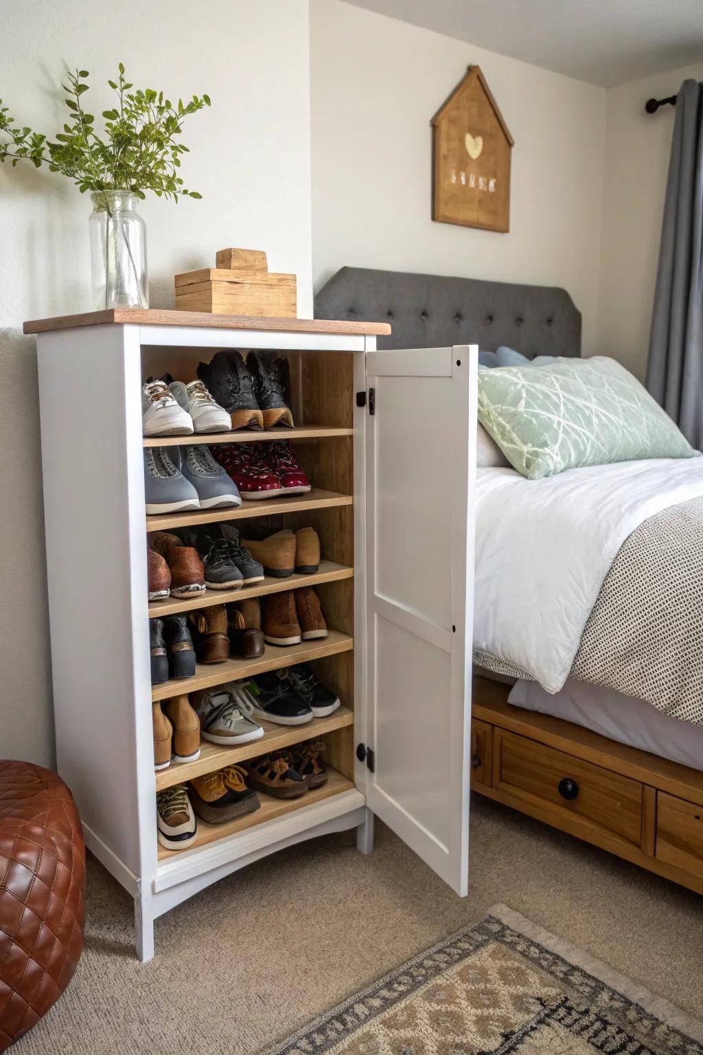 Combine style and storage with a bedside armoire.