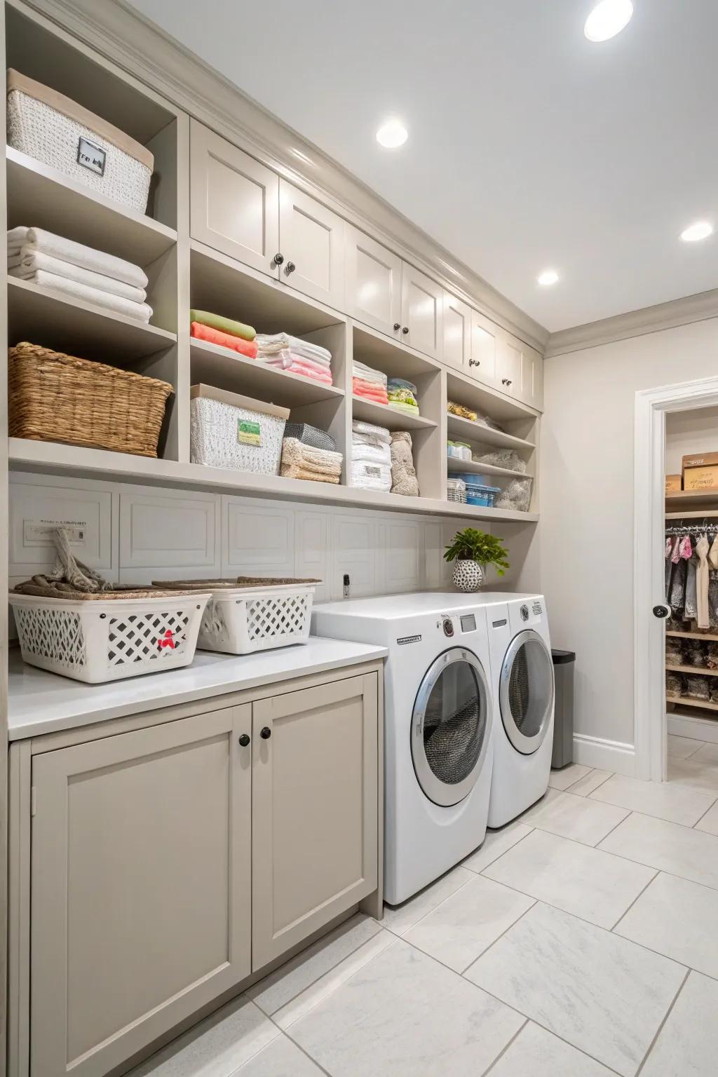 Utilize all vertical space with tall cabinets.