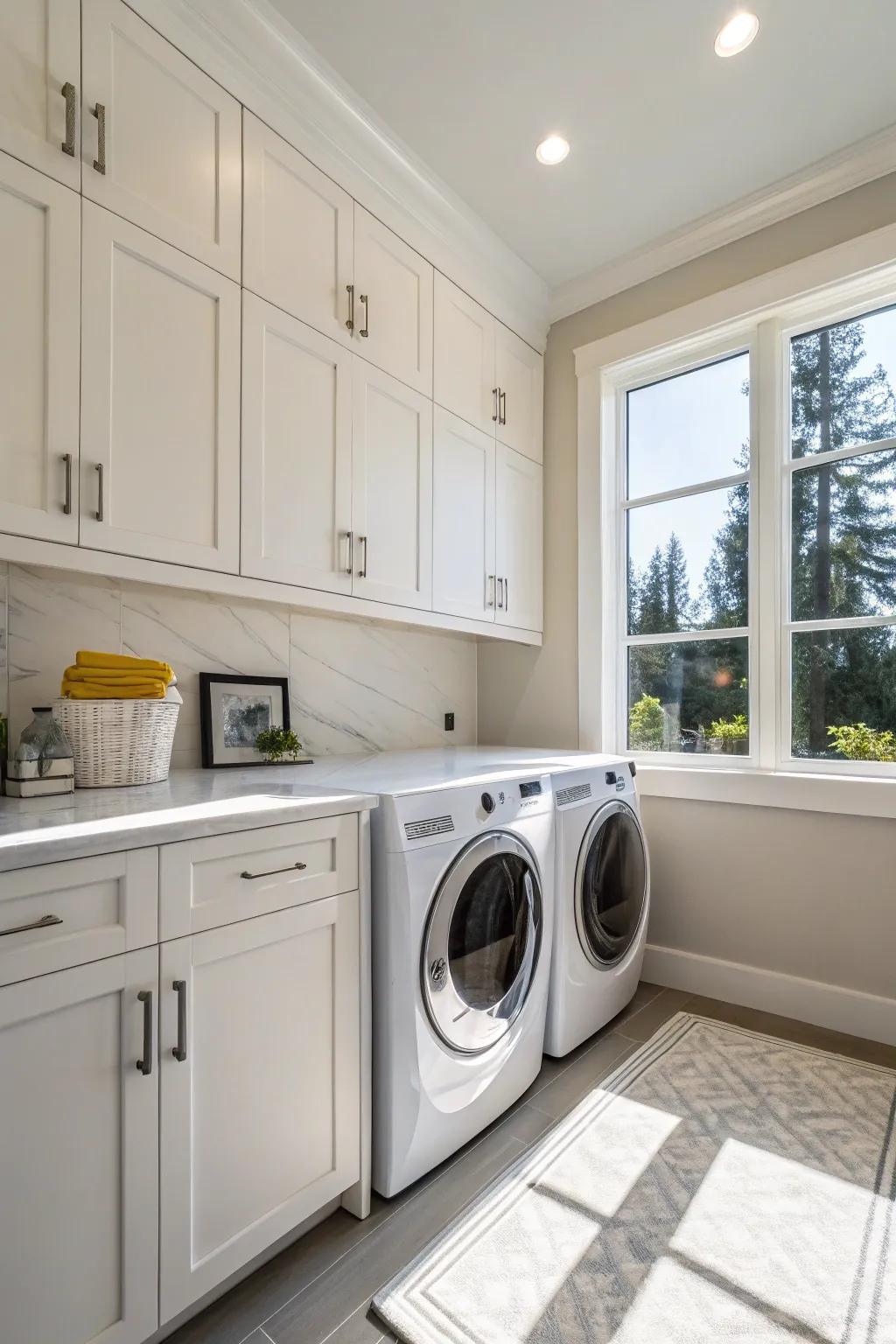 Open up floor space and maximize natural light with base cabinets.