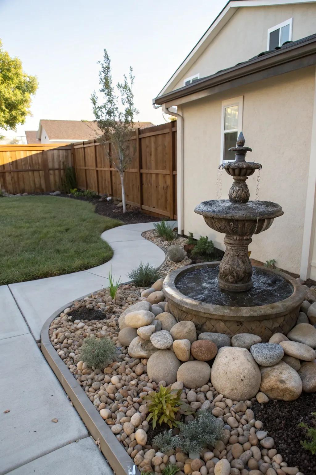 Water features bring peace and soothing sounds to your yard.