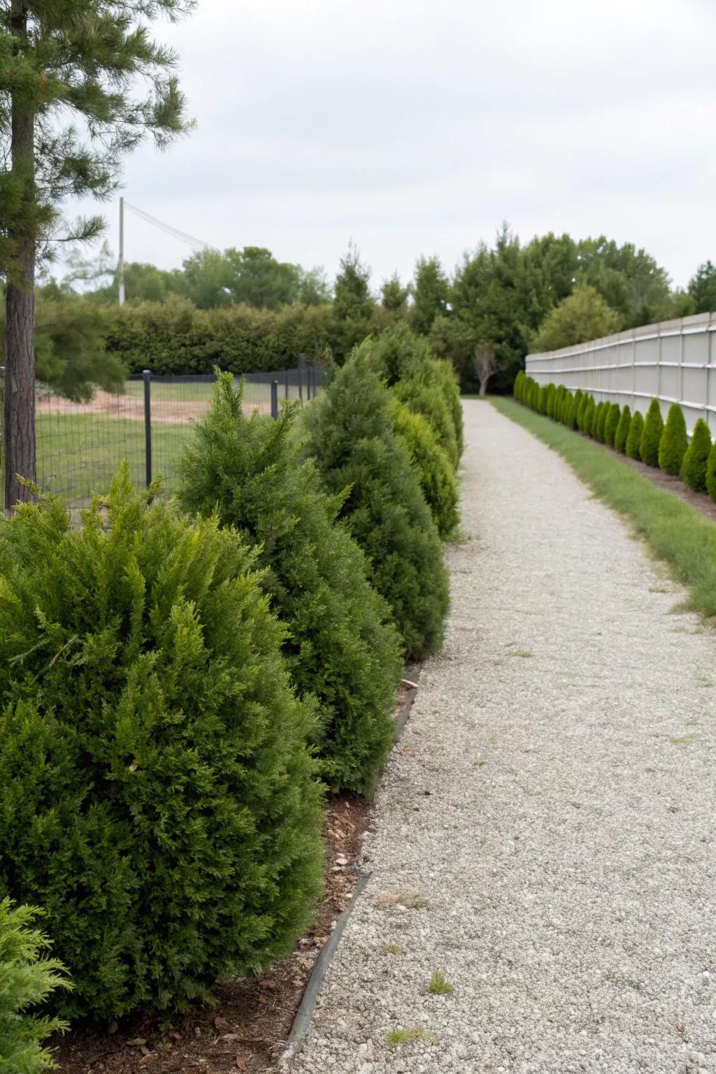 Shrubs provide structure and require minimal maintenance.