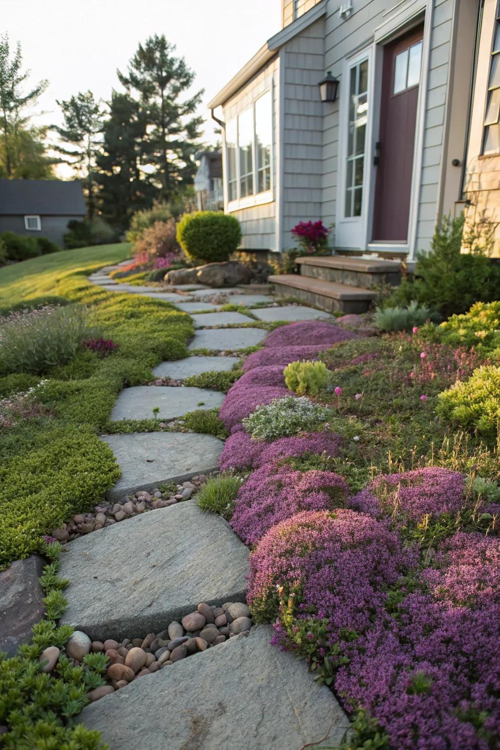 Ground covers add color and require little maintenance.
