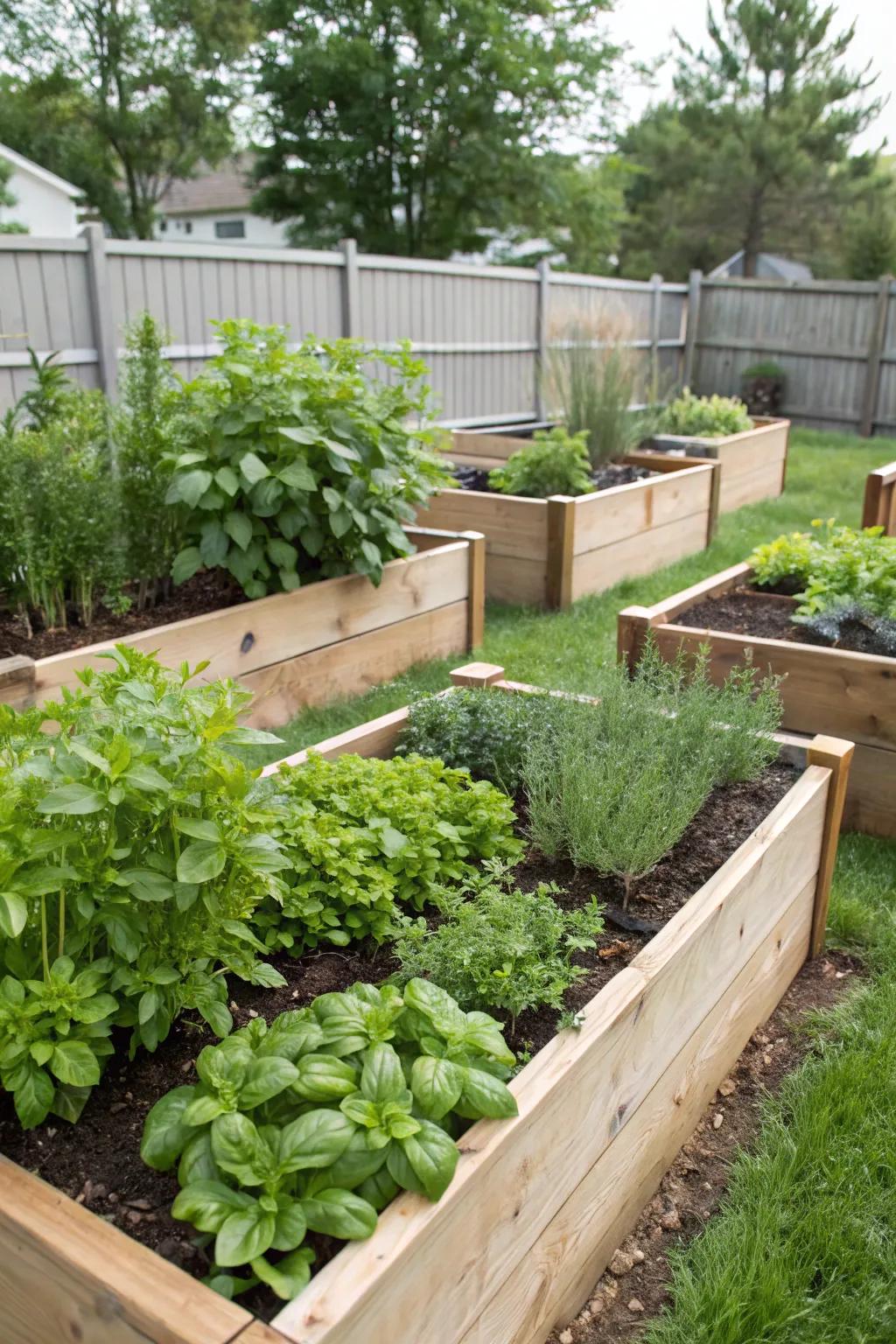 Herb gardens combine beauty and practicality.