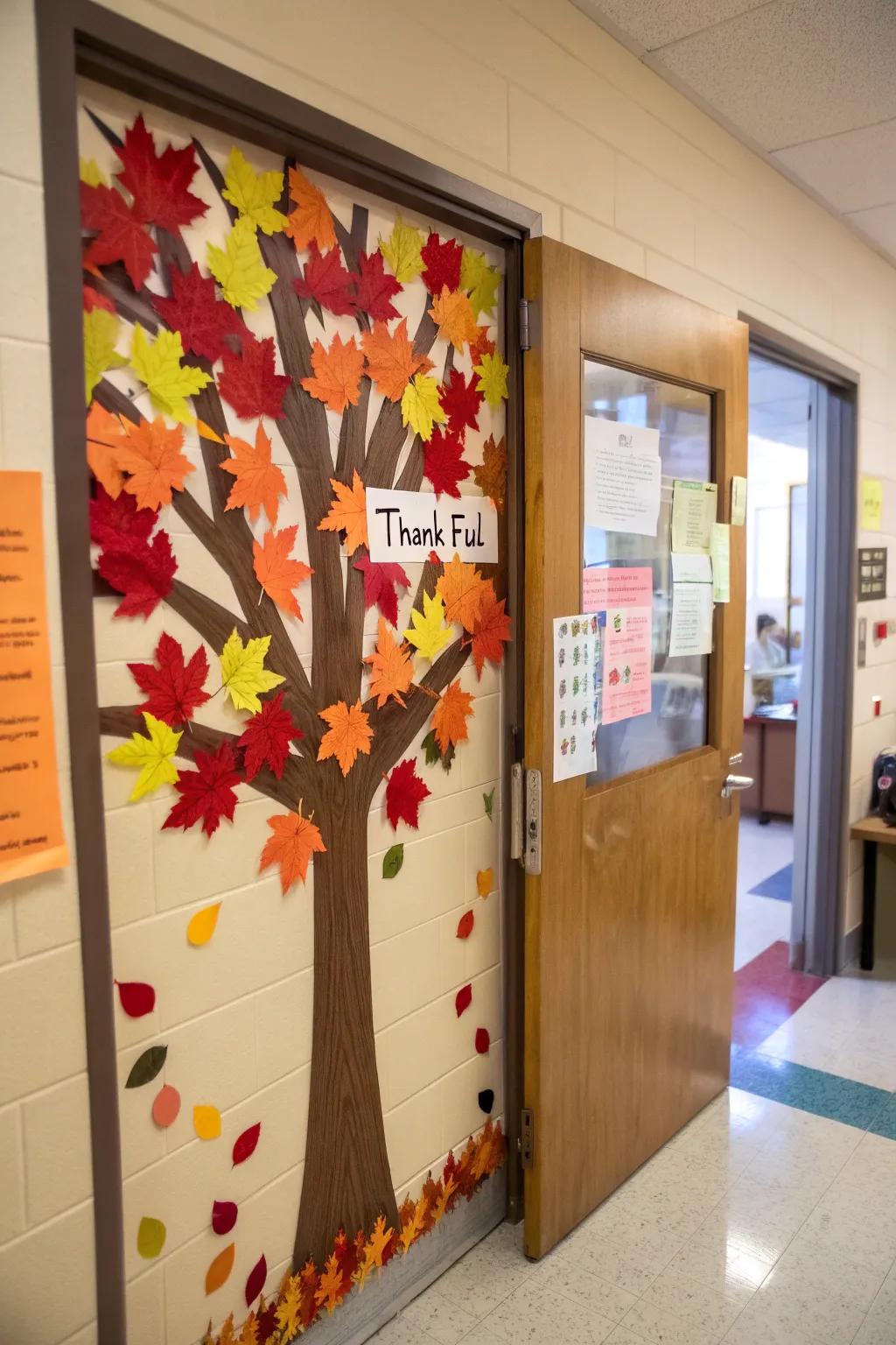 A gratitude tree where students share what they appreciate.