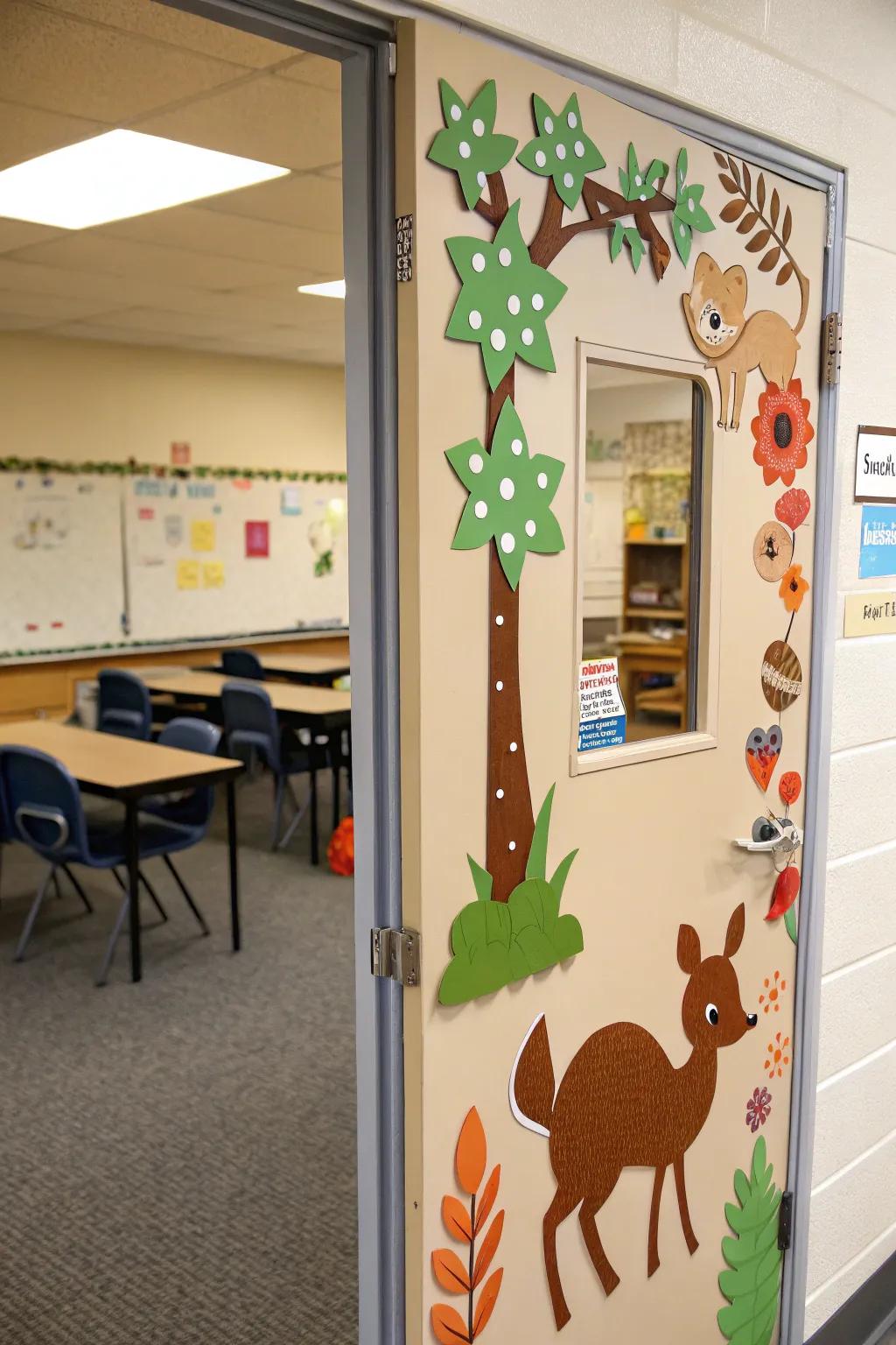 Woodland creatures adding natural charm to the classroom.