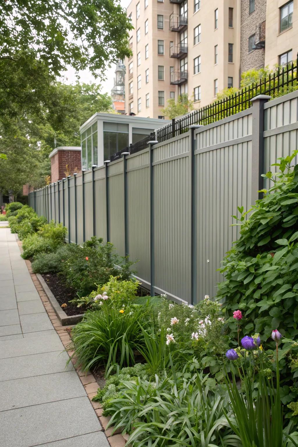 Sleek metal panel fences add a modern and durable touch to any property.