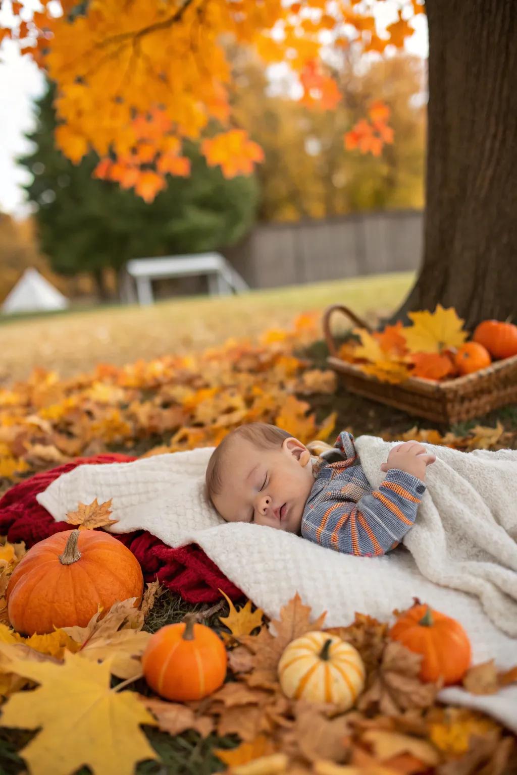 Natural elements add organic charm to baby photos.