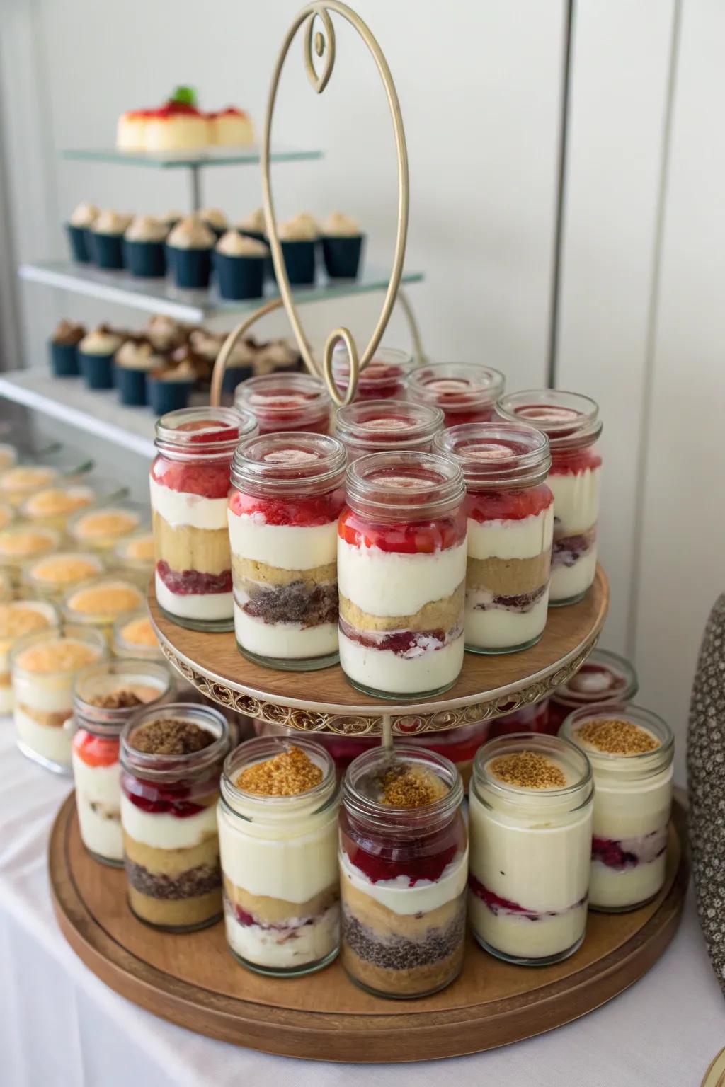 Individual dessert containers providing personalized servings of sweetness.
