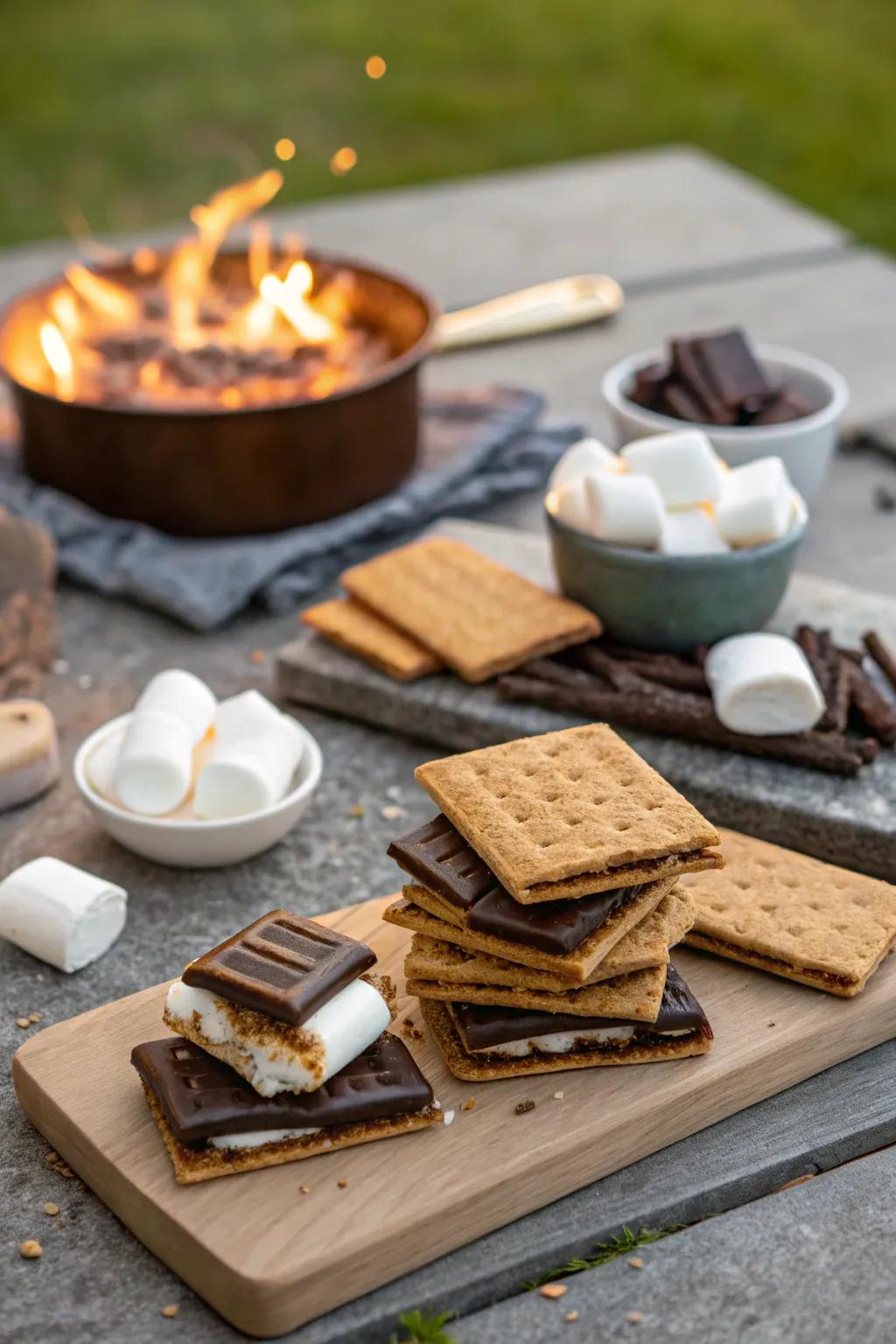 A campfire treat station that injects sentimental campfire memories into your wedding.