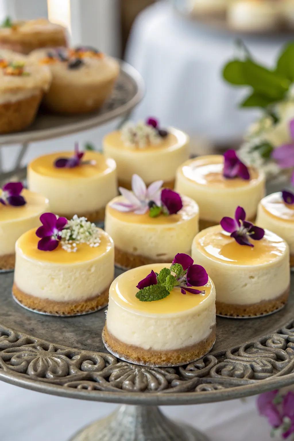 Blossom-adorned cheesecakes that are as visually stunning as they are delectable.