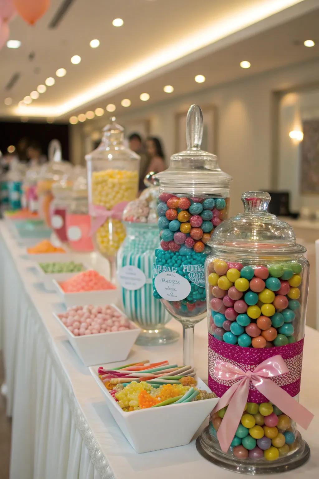 A sweet display that brings joy and flair to your wedding gathering.