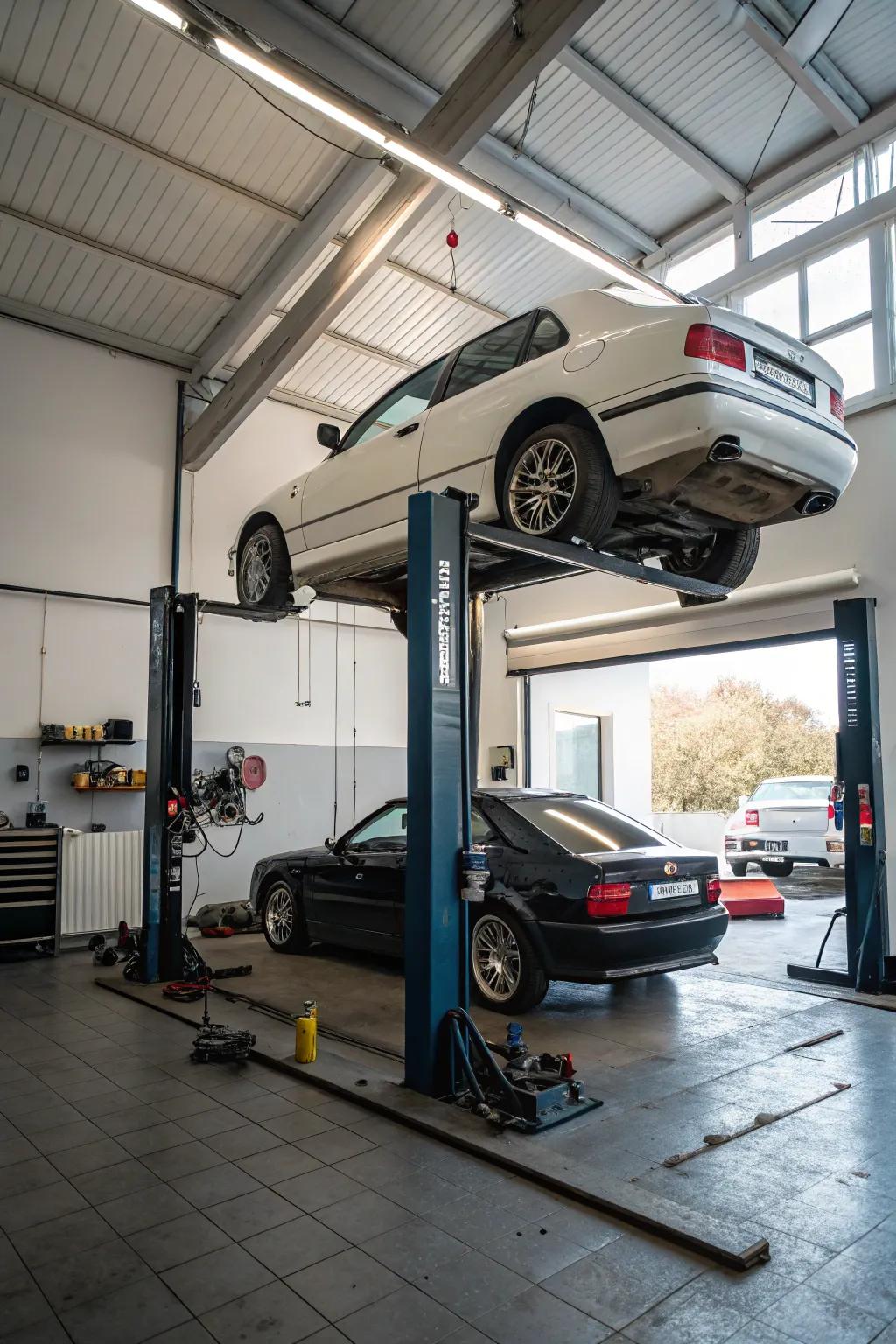 Car lifts increase parking capacity.