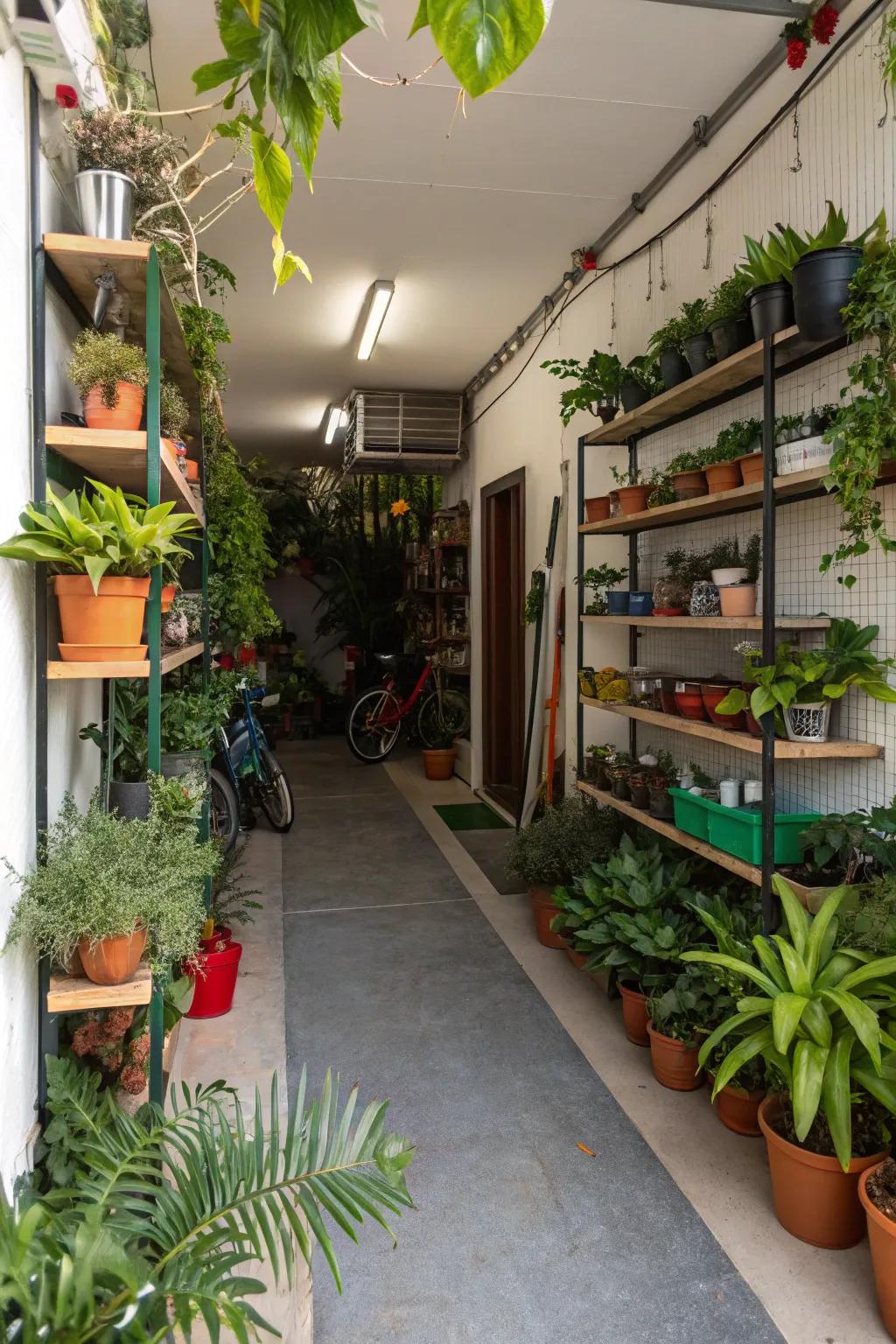 Plants add freshness and color.