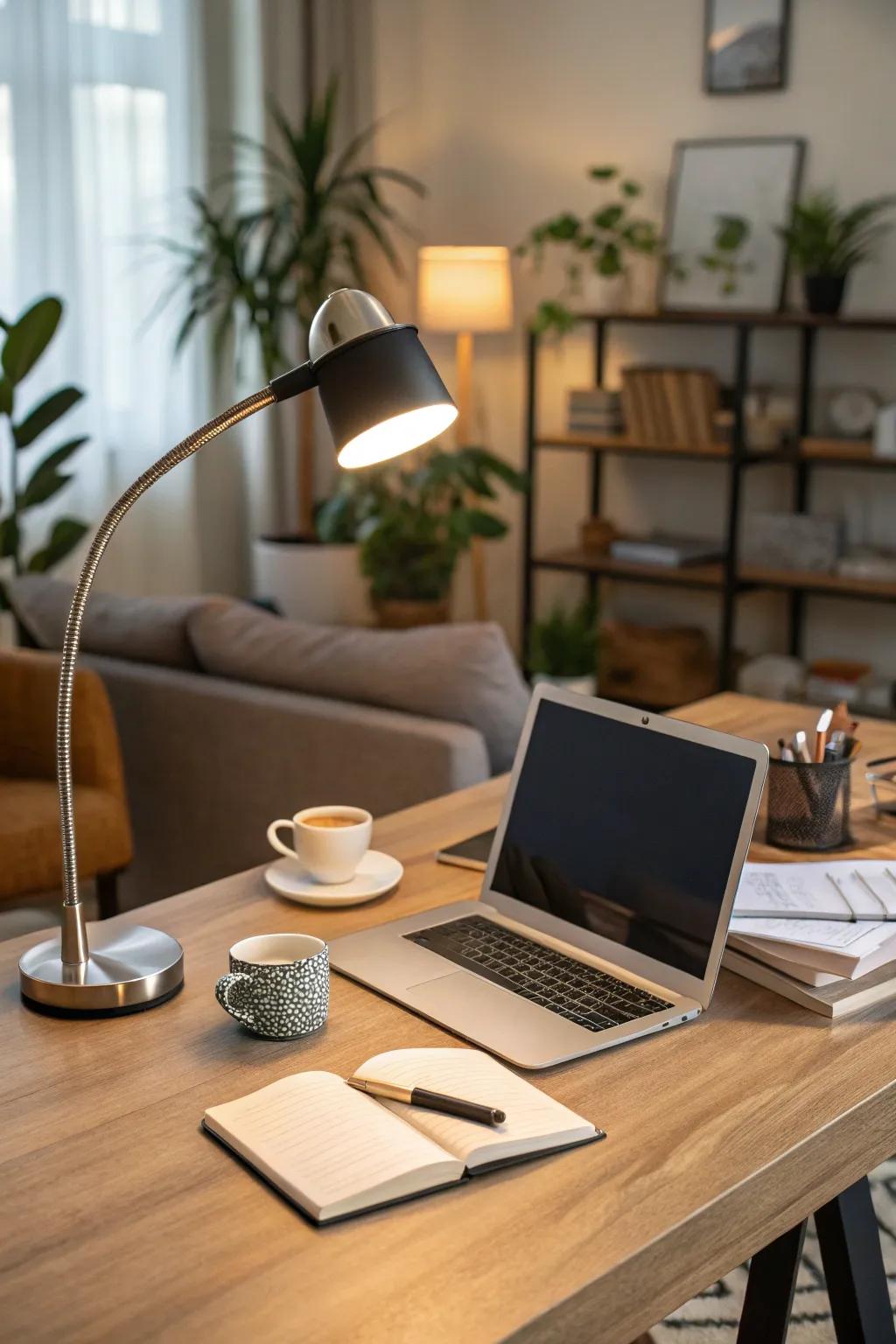 Set the mood with soft, adjustable lighting.