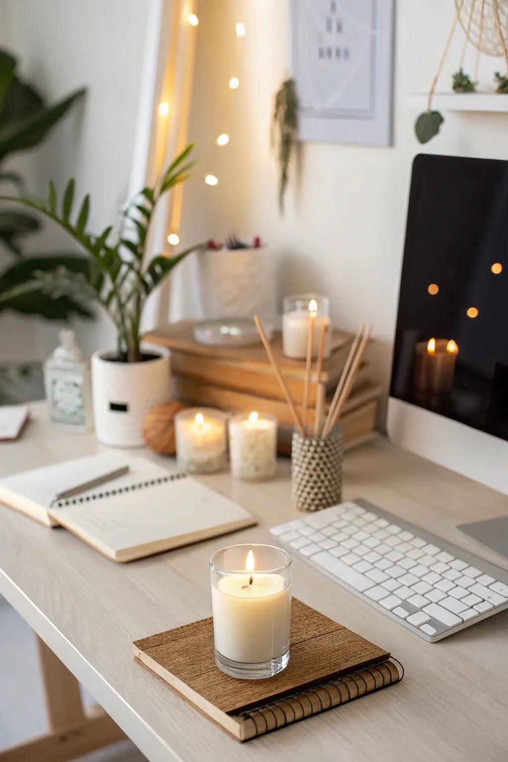 Enhance your workspace with soothing scents.