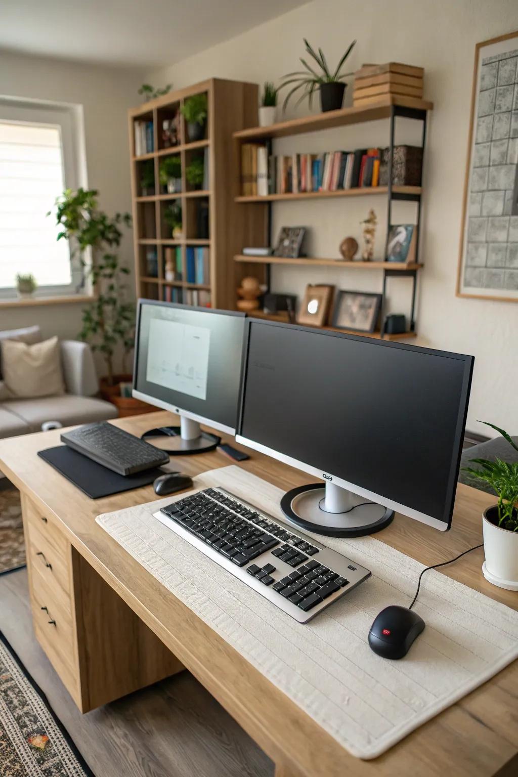 Boost efficiency with a multi-monitor setup.