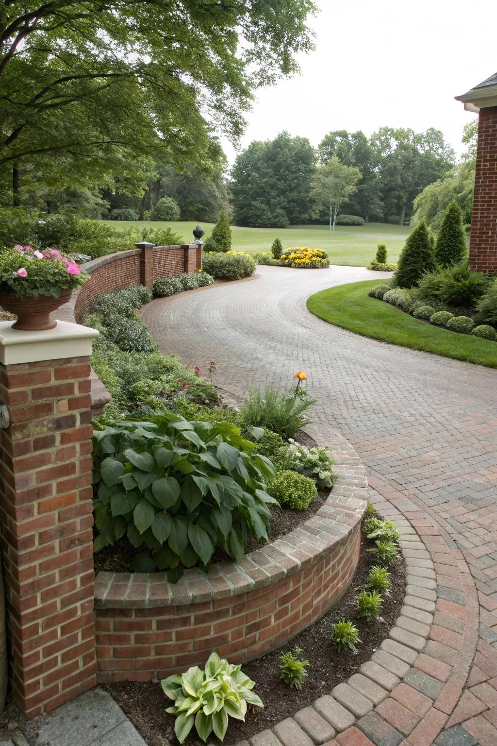 Brick edging adds sophistication and clarity.