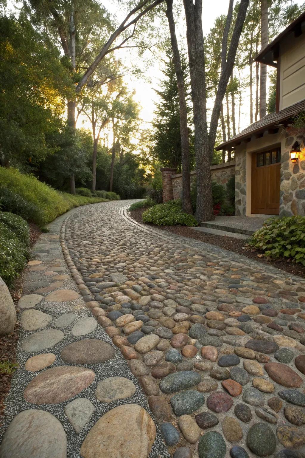 Natural stone adds texture and timeless appeal.