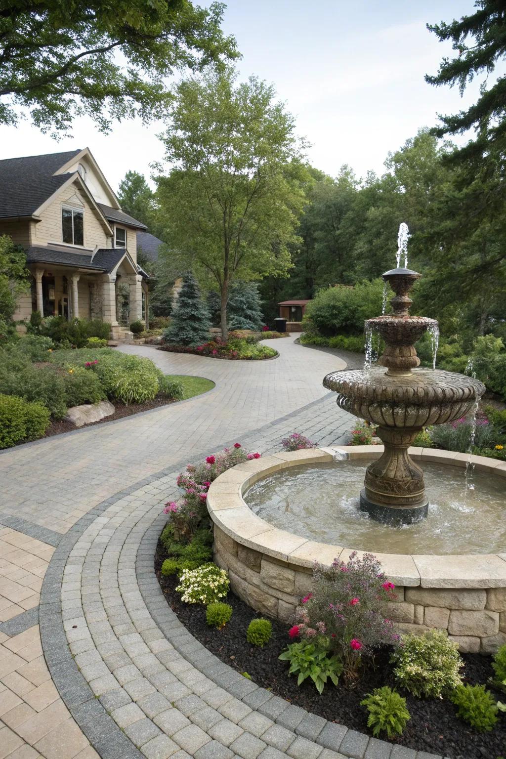 Water features add calm and elegance.