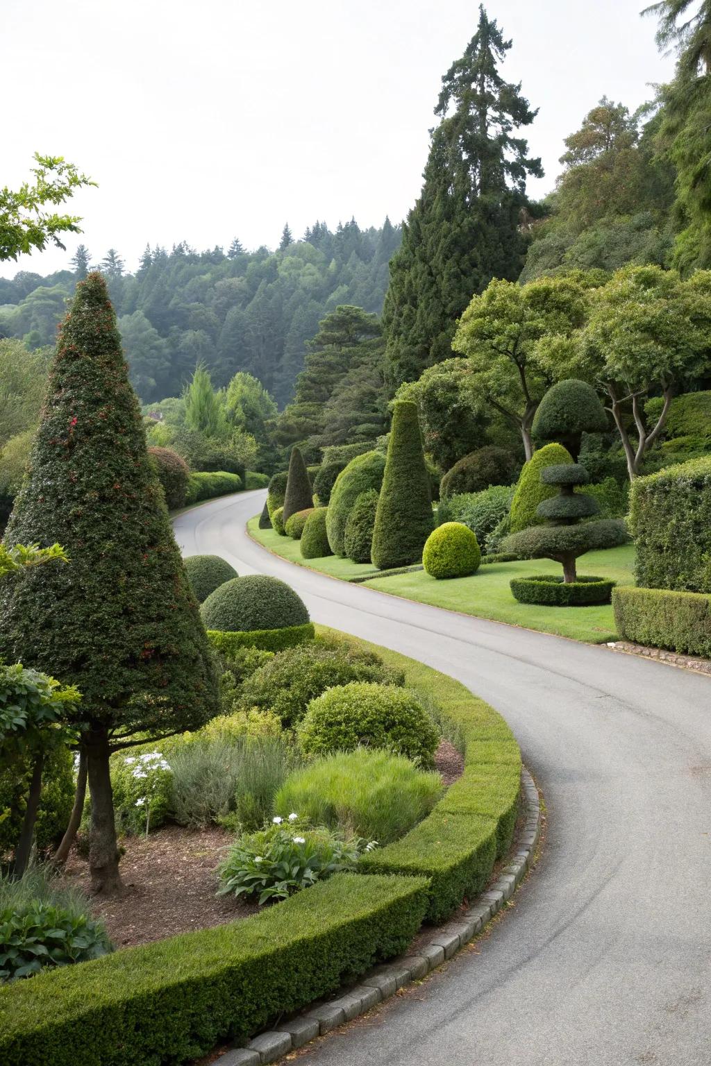 Topiary plants add elegance and charm.