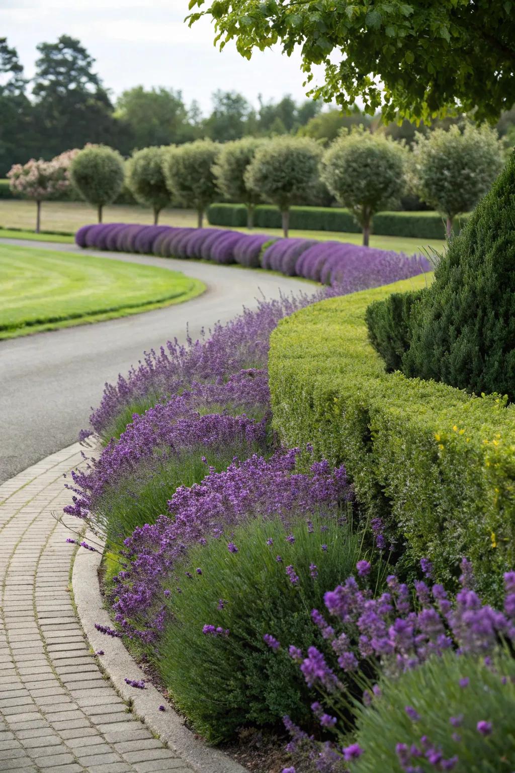 Scented hedges add fragrance and softness.