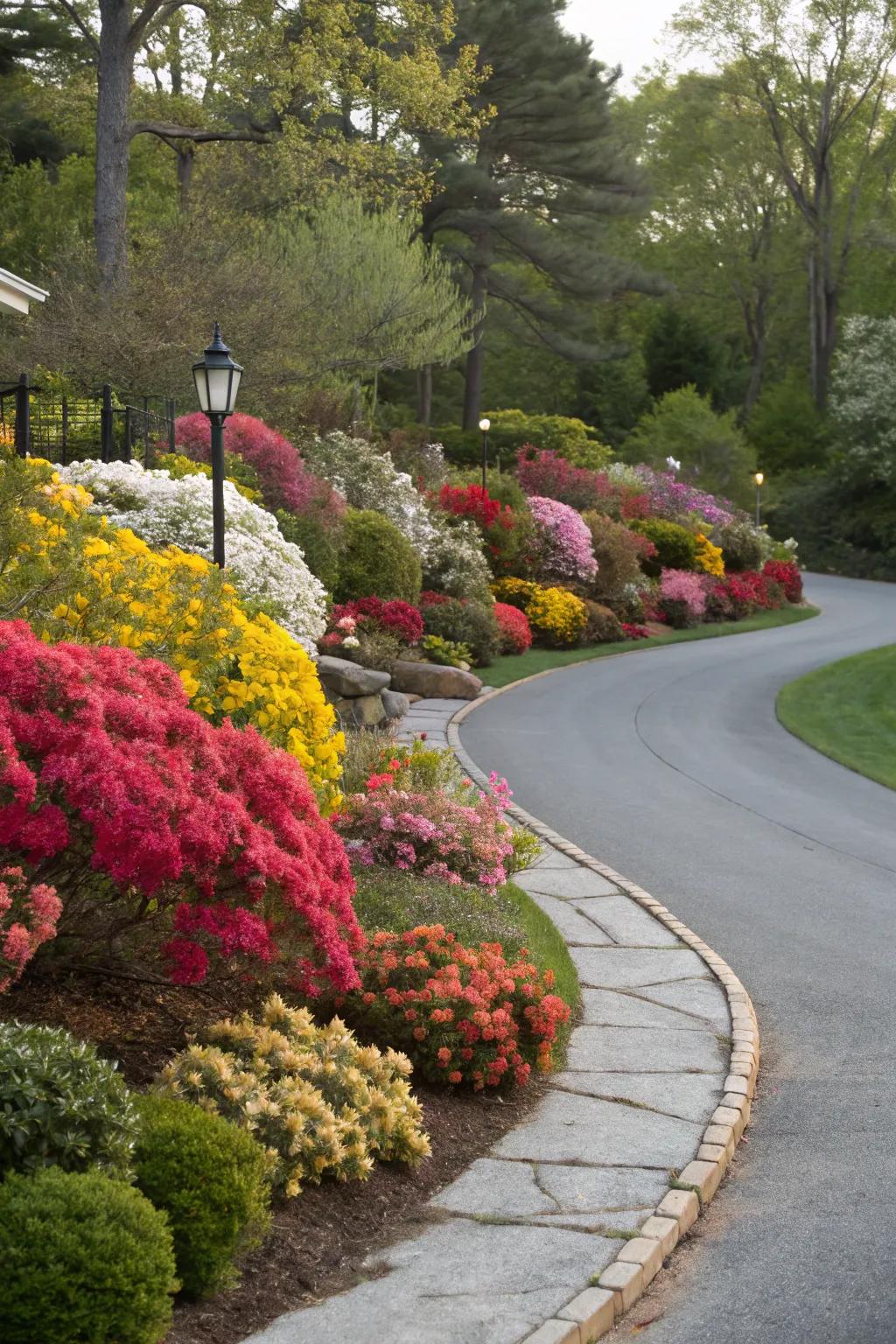 Seasonal planting keeps your driveway fresh and lively.