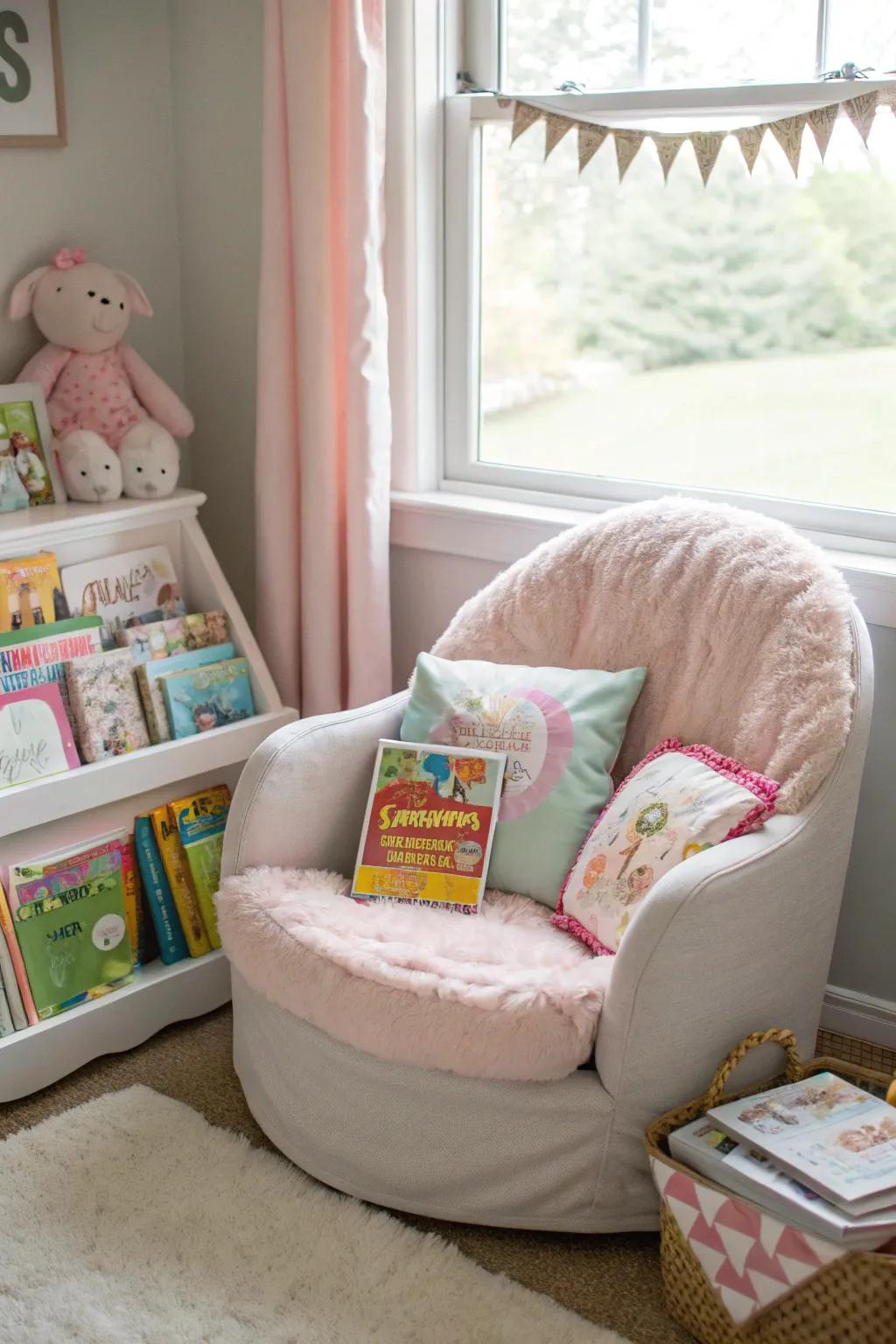 A charming reading corner perfect for quiet moments and storytelling.