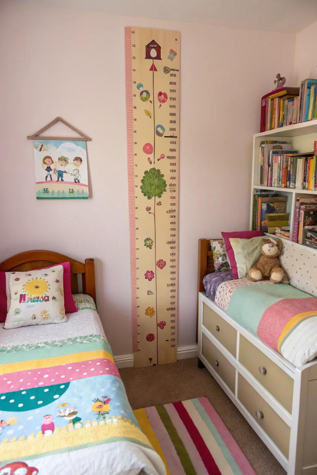 A growth chart adds sentimental value and decorative appeal.