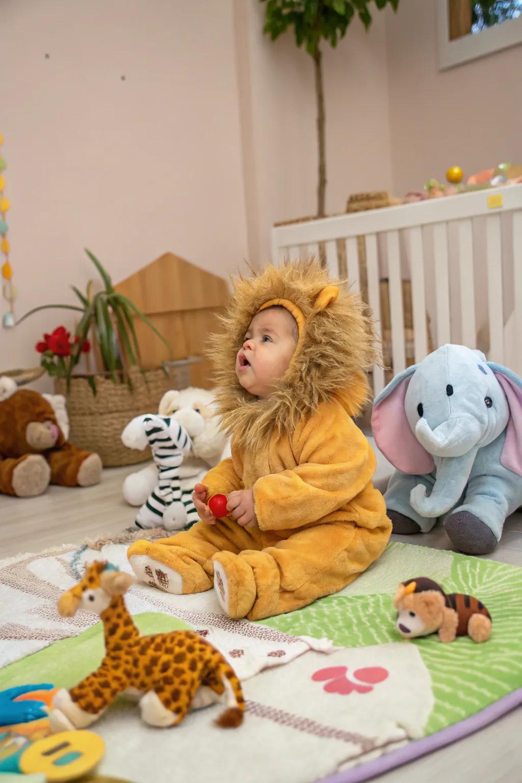 A baby lion cub ready to rule the nursery.