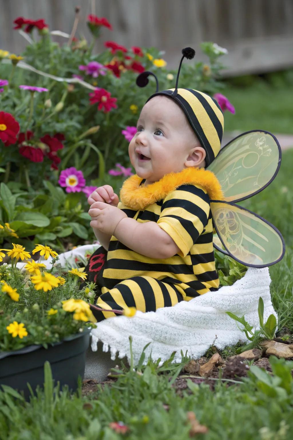 A buzzing baby bee ready for Halloween.