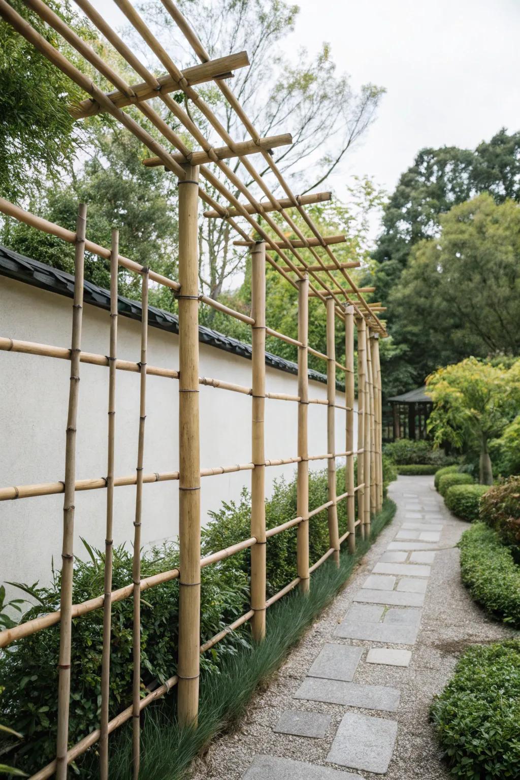 Add a peaceful zen touch with a natural bamboo trellis.
