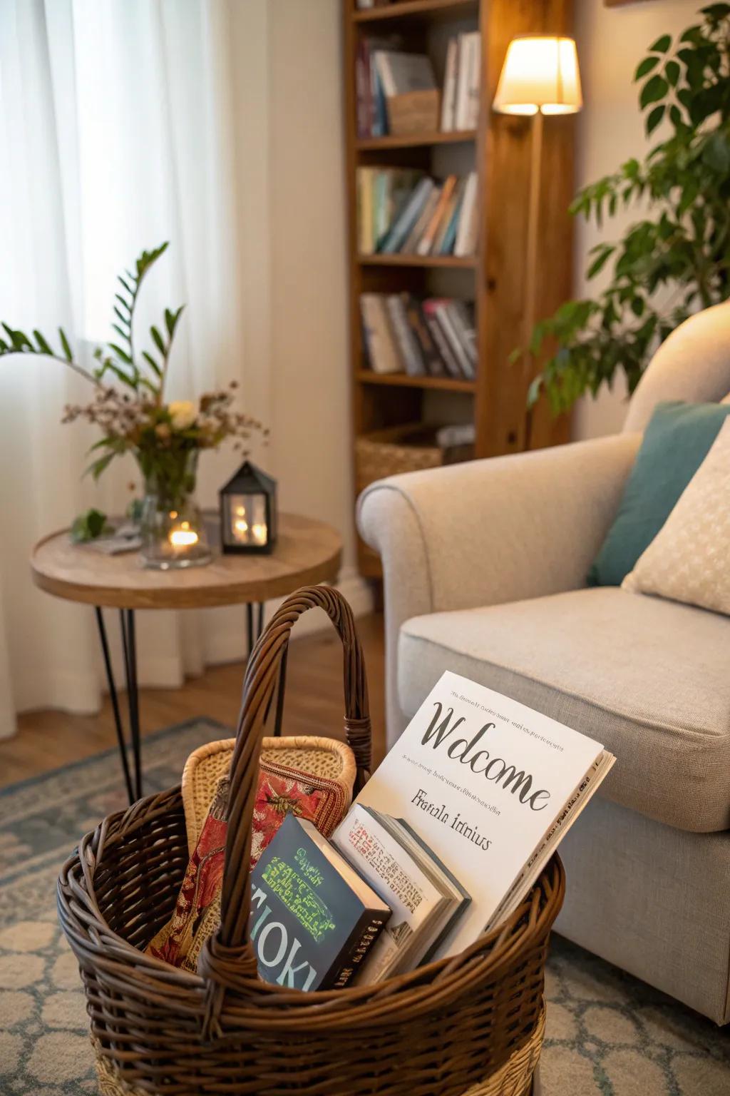 A curated book selection enriches guests' downtime.