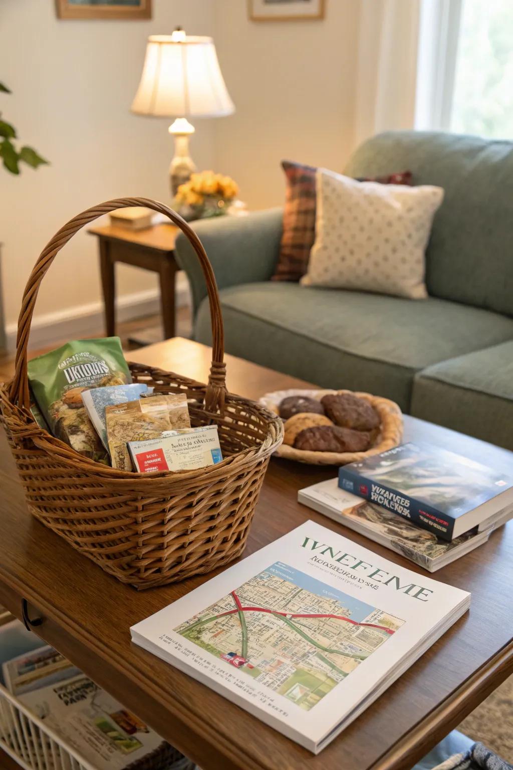 A local guidebook helps guests navigate and enjoy the area.