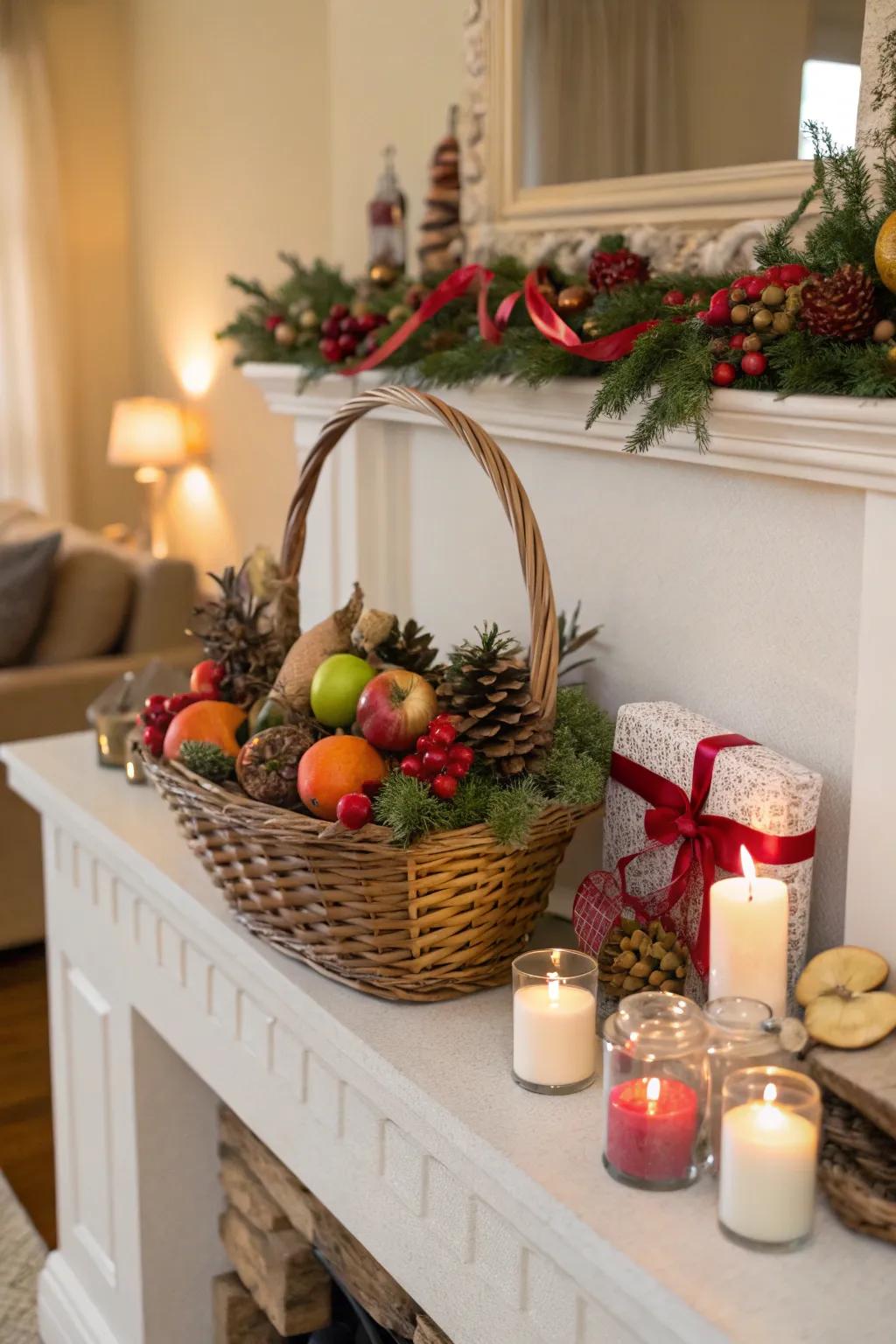 Seasonal decorations add a festive and welcoming touch.