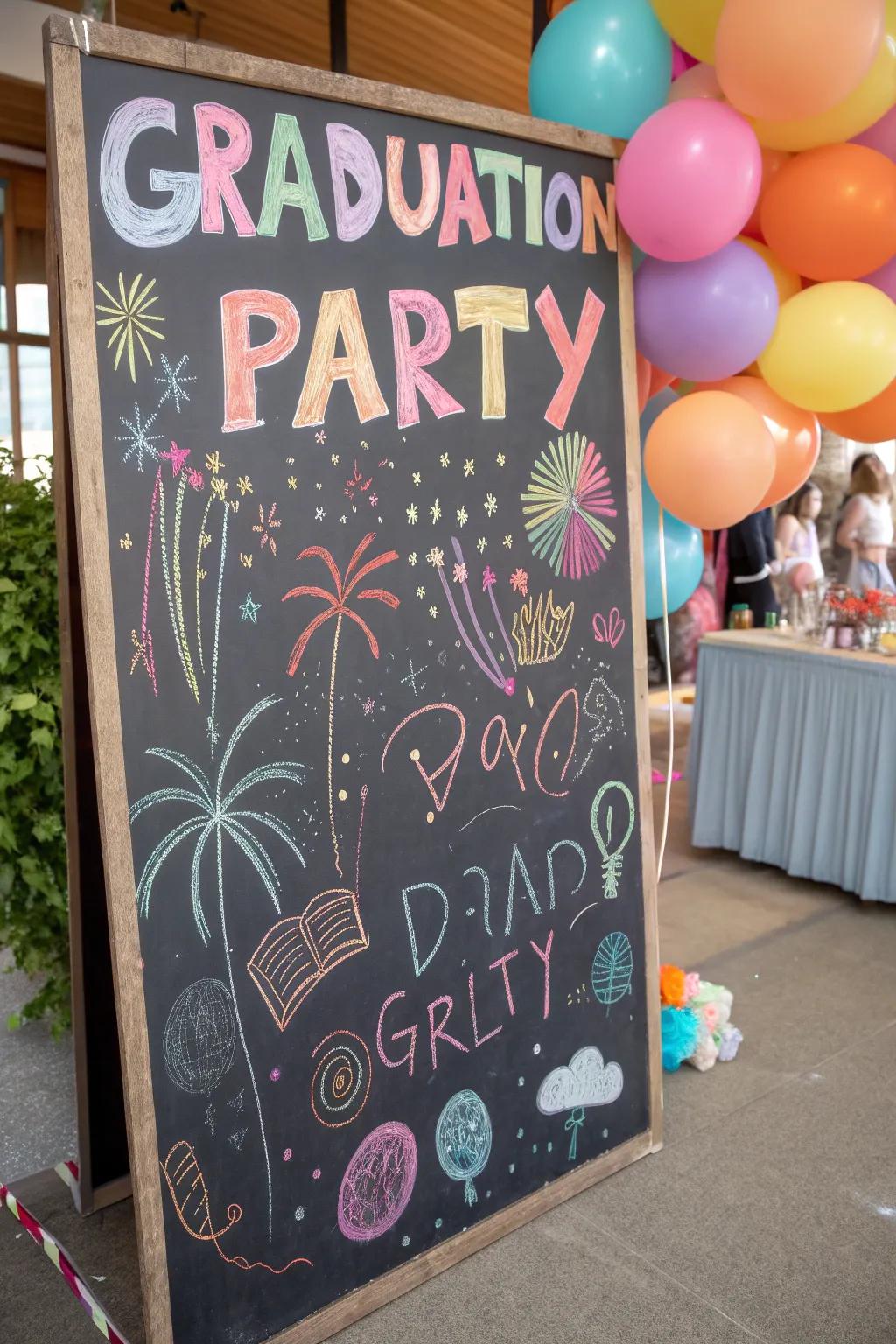 Customize your event with a chalkboard backdrop.