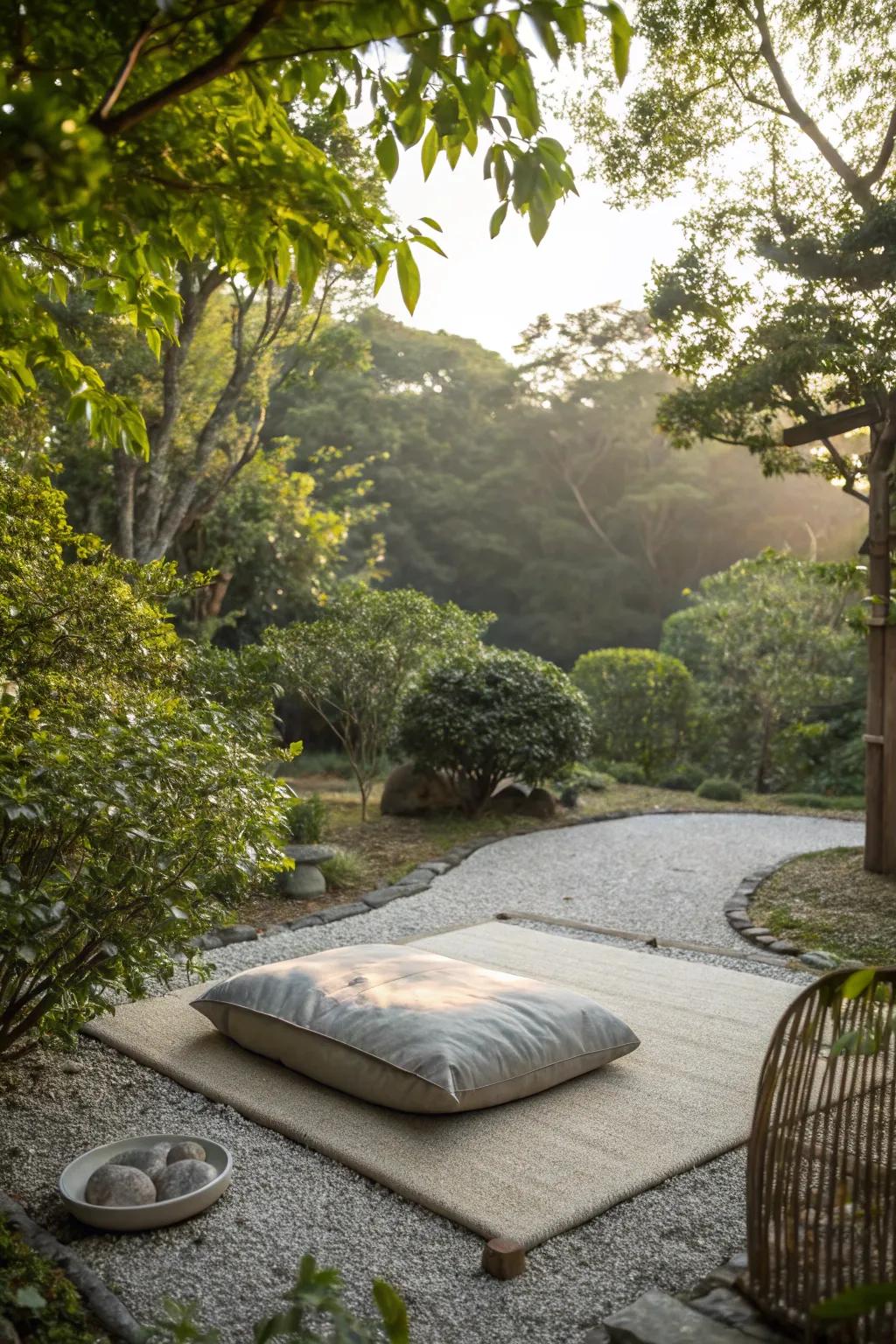 A peaceful meditation nook perfect for relaxation.