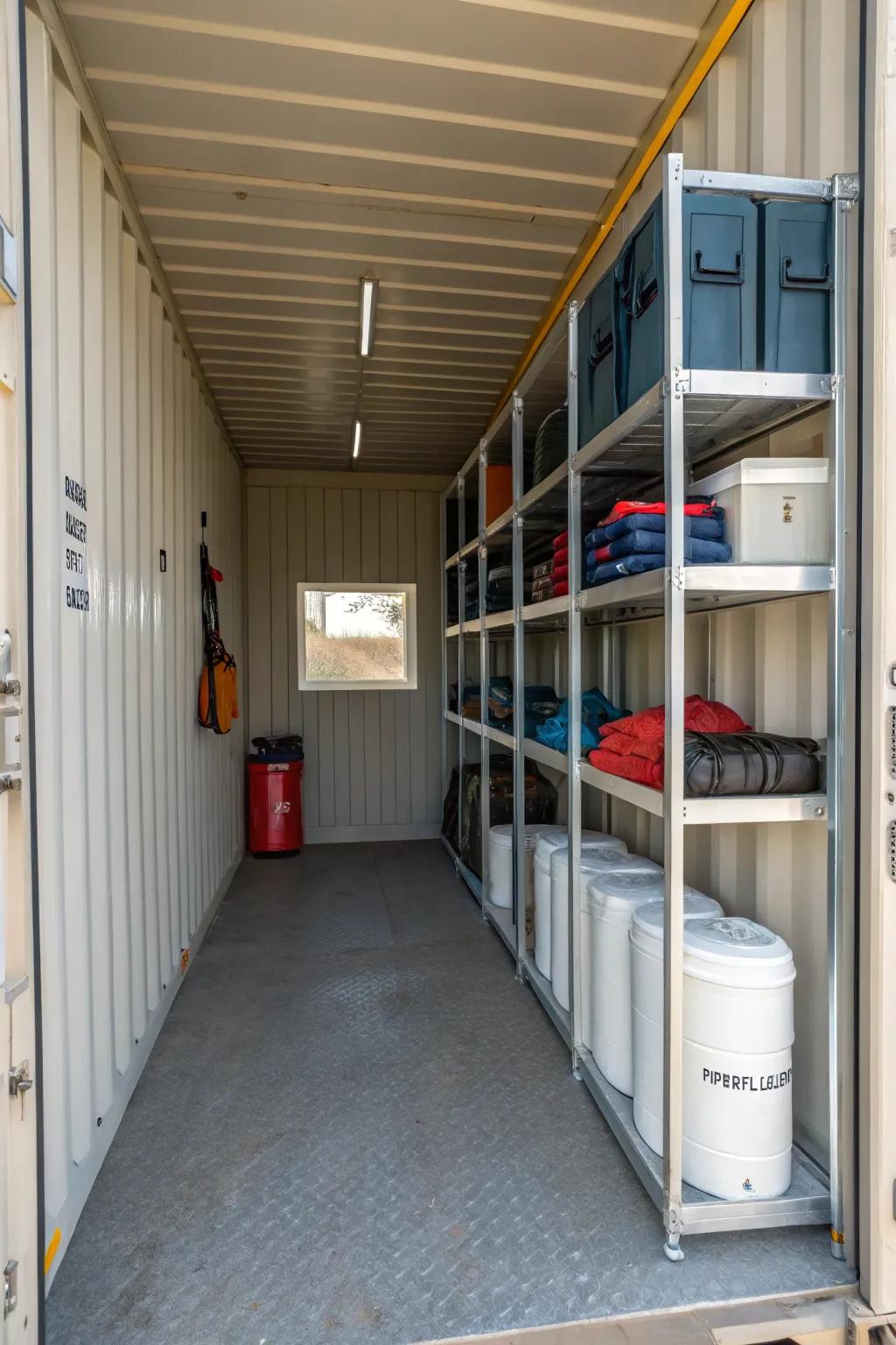 Dividers create multiple functional zones within one container.